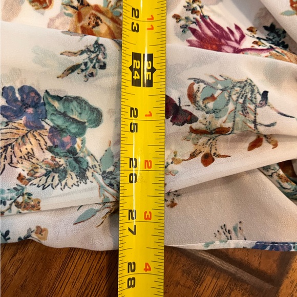 Chicos blouse womens sz 3 (16-18) white floral butterflies tie front boho fairy - Picture 9 of 10